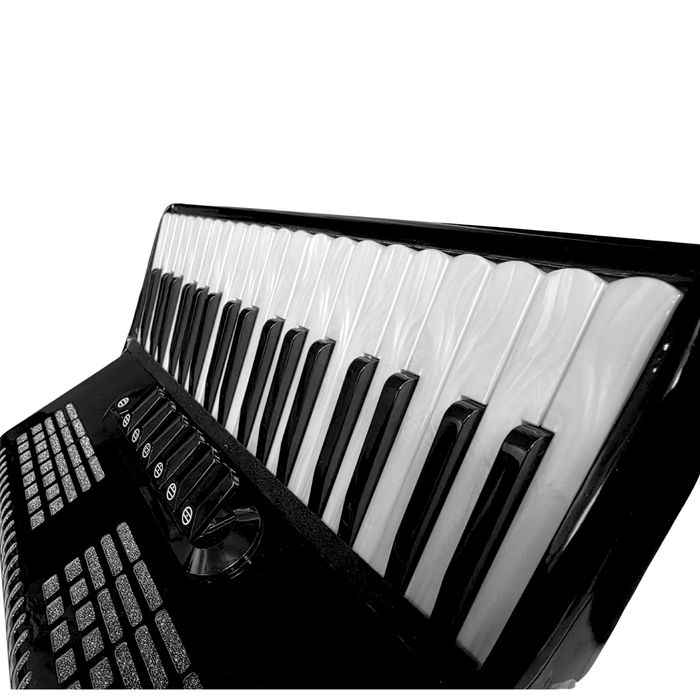 Akordeon klawiszowy Lamberti 80 basów czarny + pasy + pokrowiec / NOWY