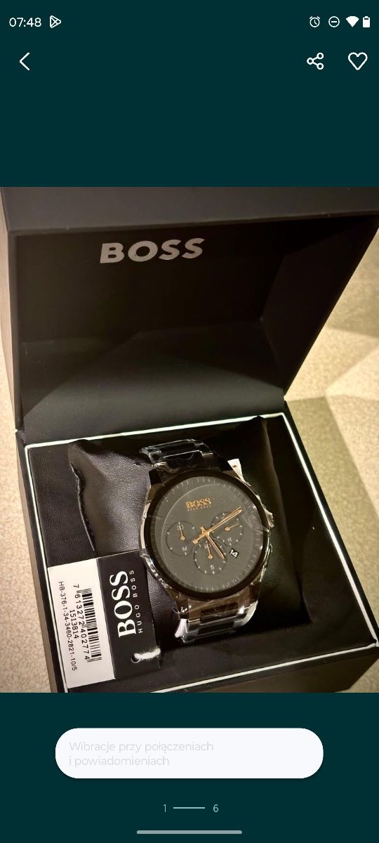 Nowy męski zegarek marki Hugo Boss oryginał plus gratis i pudełko