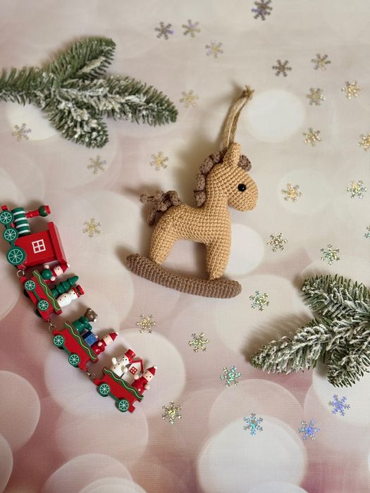 Коник гойдалка ялинкова прикраса Лошадка