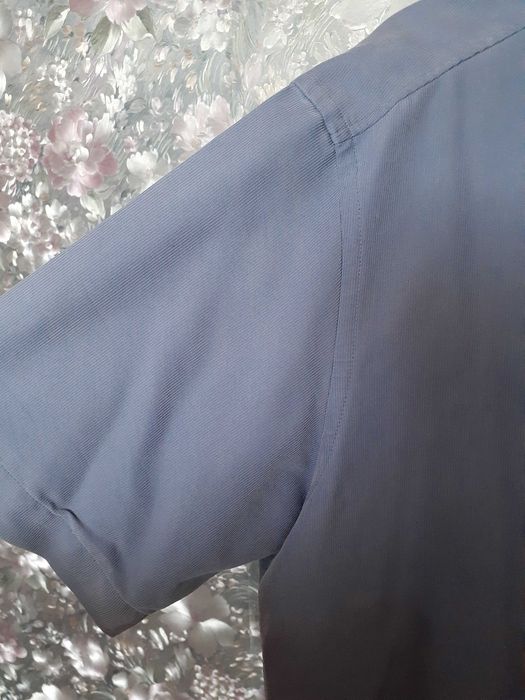 Рубашка мужская стальная с коротким рукавом классика летняя большая