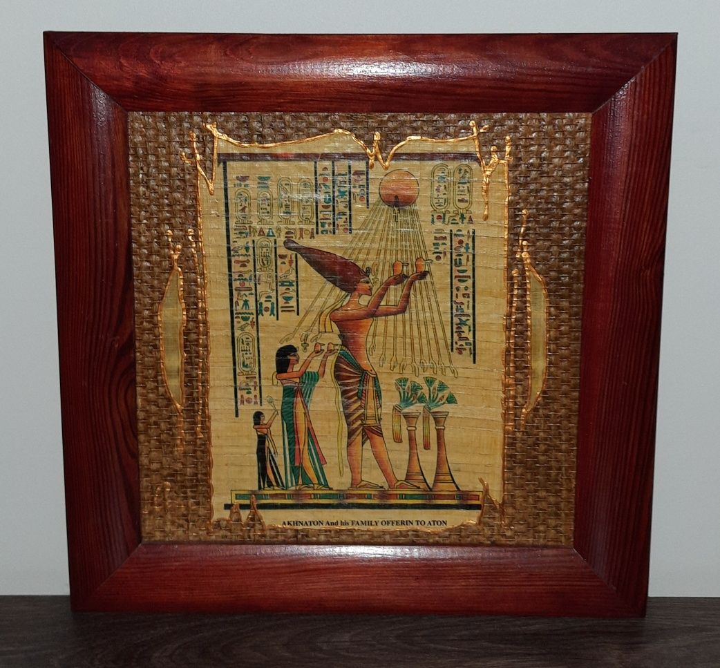 Obraz papirus w ramie drewnianej