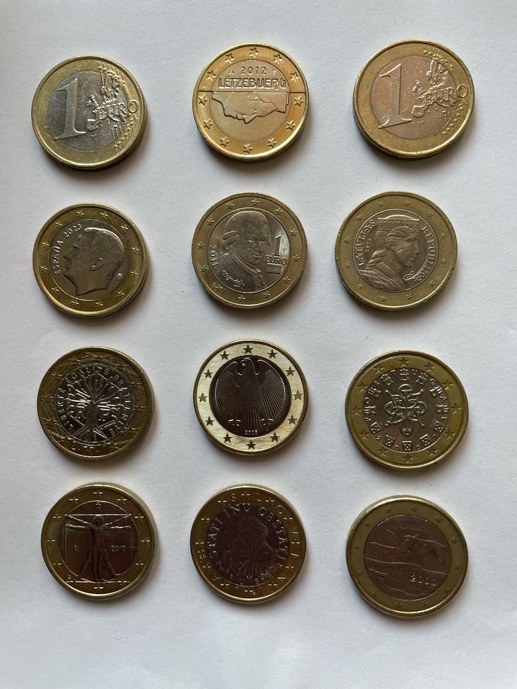 Евро монеты 10,, 2, 1, 50,20,10