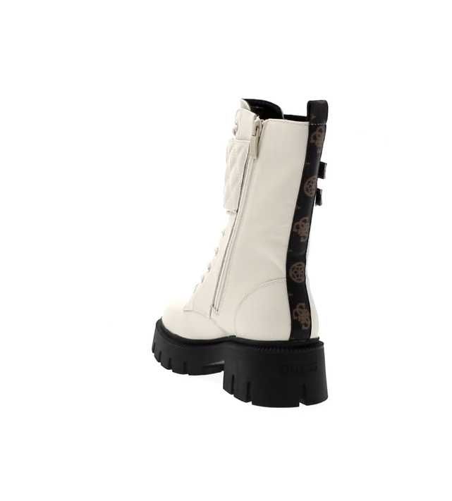 Guess Oryginalne buty botki Trapery wysokie FL7SER LEA10 Białe Modne
