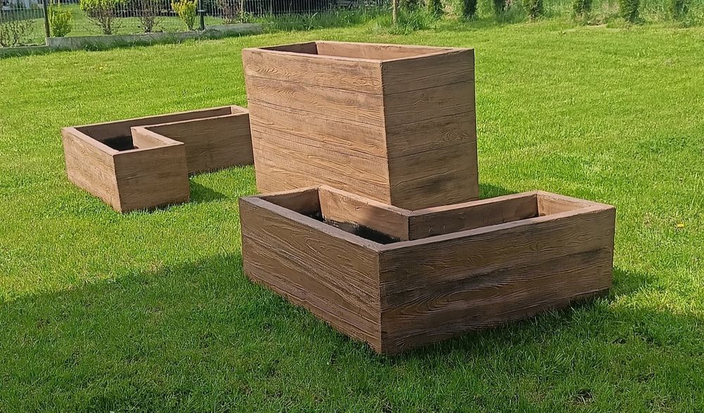 Donice ogrodowe Imitacja drewna i Betonu