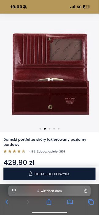 Damski portfel ze skóry naturalnej Wittchen