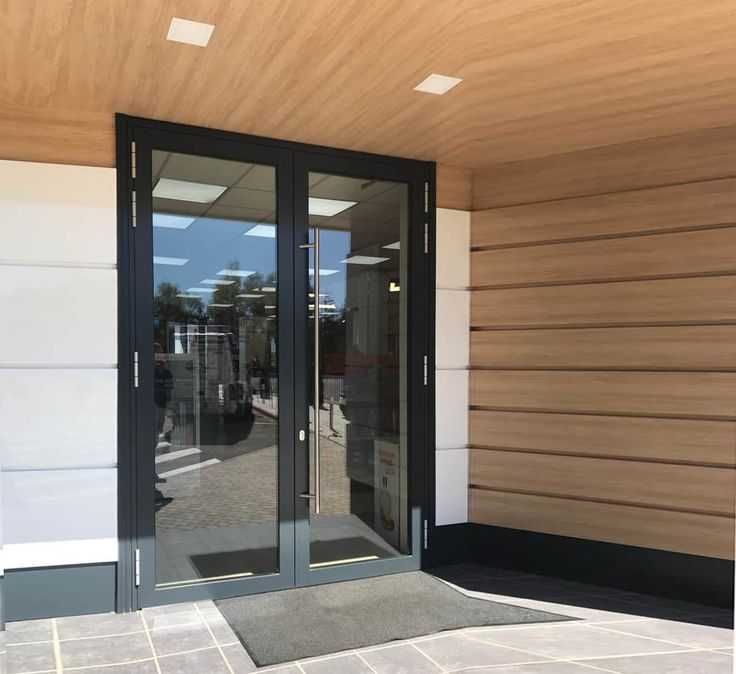 Розсувні двері металопластикові Антрацит вихід на терасу Київ