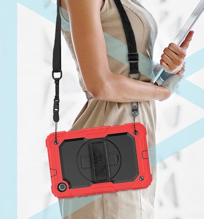 Etui do Samsung Galaxy Tab A 8.4” Podstawka i Pasek na Ramię Czerwone