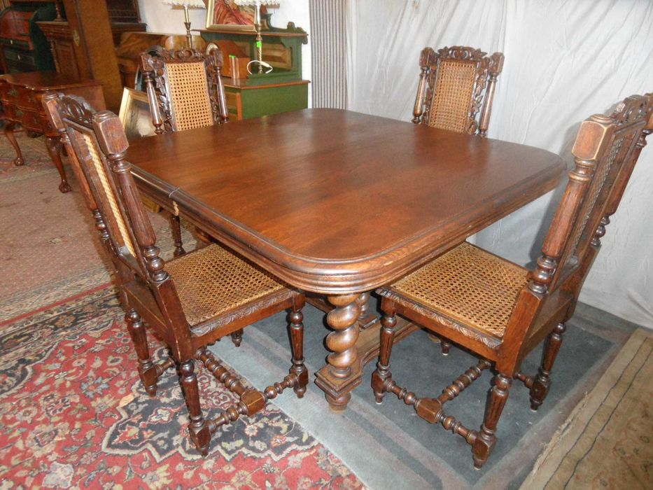 100 Letnia Stół Dębowy 4 Krzesła  z Holandii