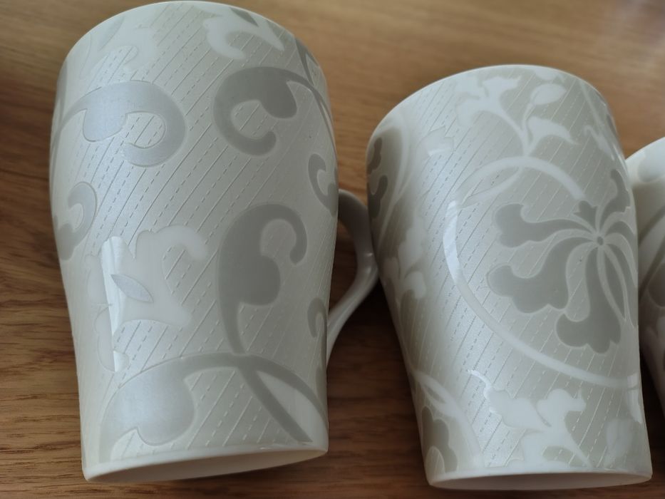 Zestaw 5 kubków srebrne, szare