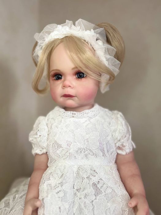 Велика лялька реборн 55 см Reborn кукла пупс реалістична дівчинка