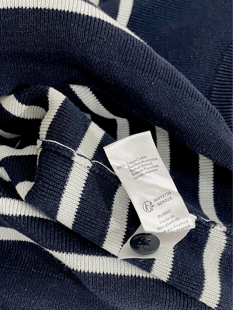 Camisola de malha às riscas navy (8 anos)