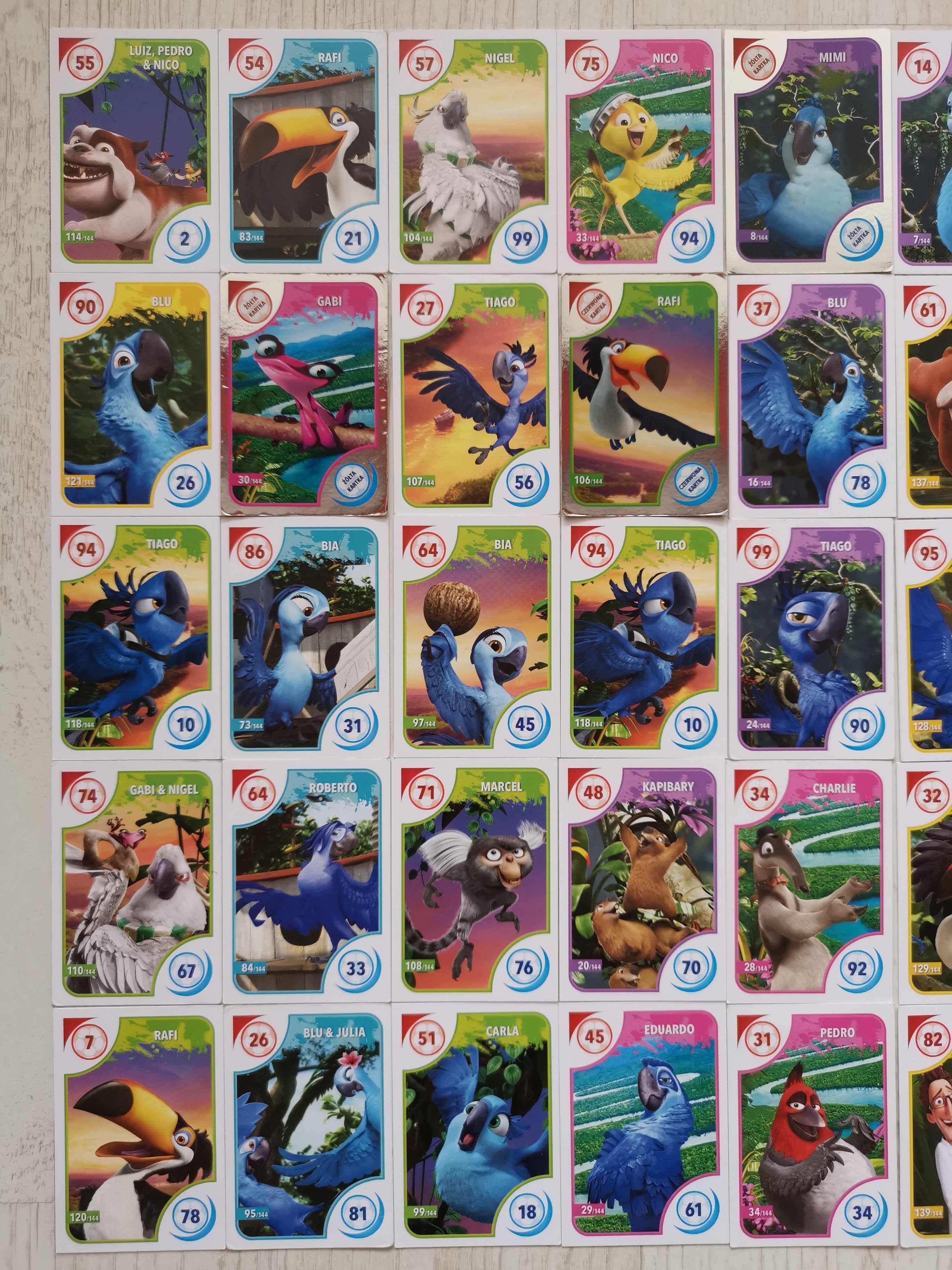 Karty kolekcjonerskie z filmu Rio 2, zestaw 44 szt.