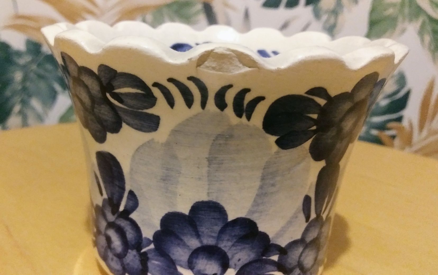 Cudny ręcznie malowany wazonik ceramika ZF Koło