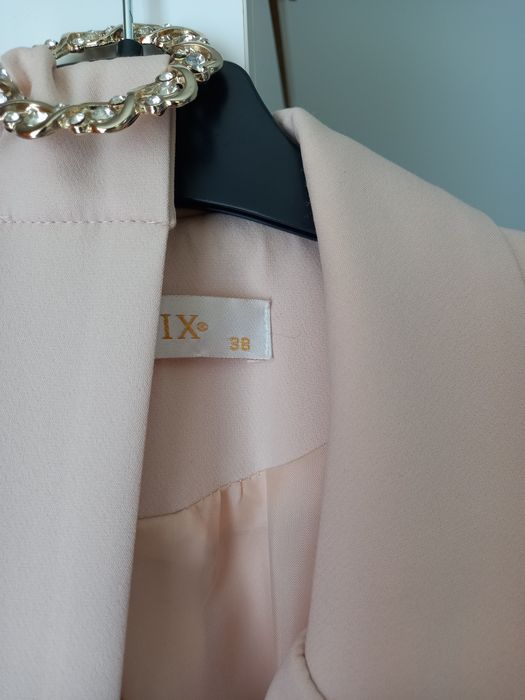 Sukienka elegancka wizytowa 38 M brudny róż, pastelowa