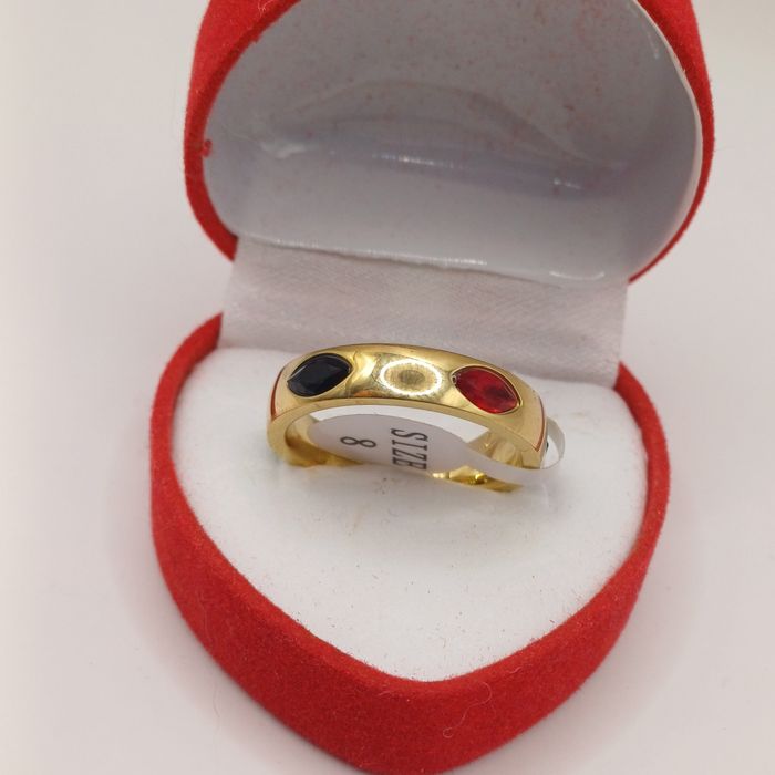 Pierścionek obrączka złota z brylantami stal chirurgiczna 10/20 P28