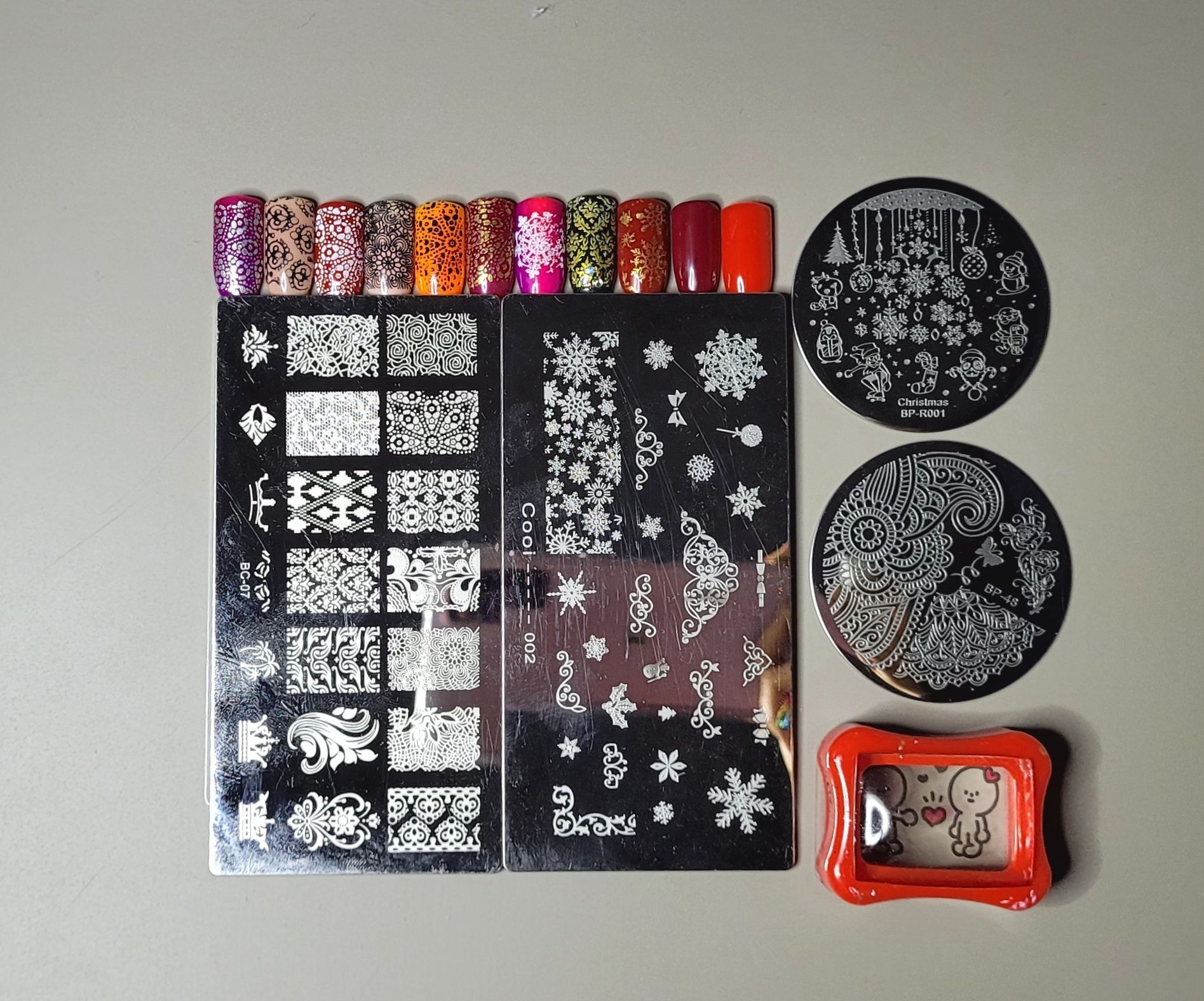 Świąteczne Wzorniki, blaszki do stempli manicure