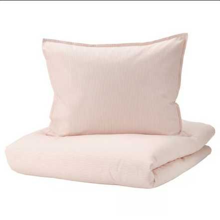 NOWY IKEA 140x200 Komplet Pościeli BERGPALM Rożowa Pościel w Paski