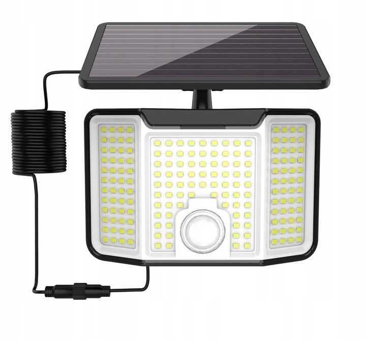 Lampa solarna LED czujnik ruchu i zmierzchu oświetl ogród bez prądu