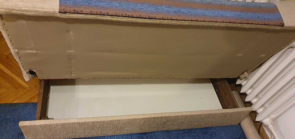 Łóżko i sofa w jednym - 150 x 200 cm - składane - pojemnik na pościel