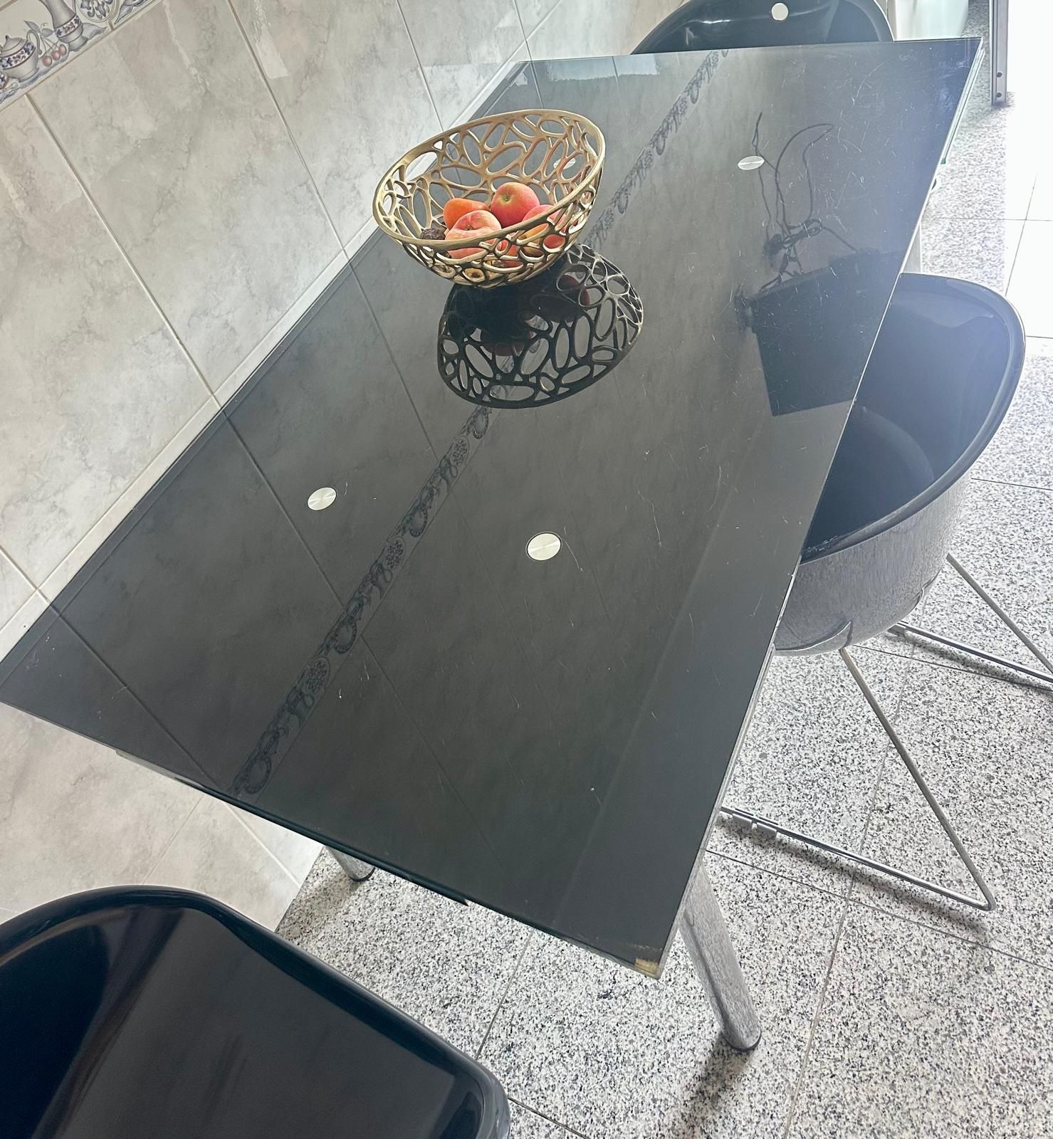 Mesa de cozinha vidro lacado o