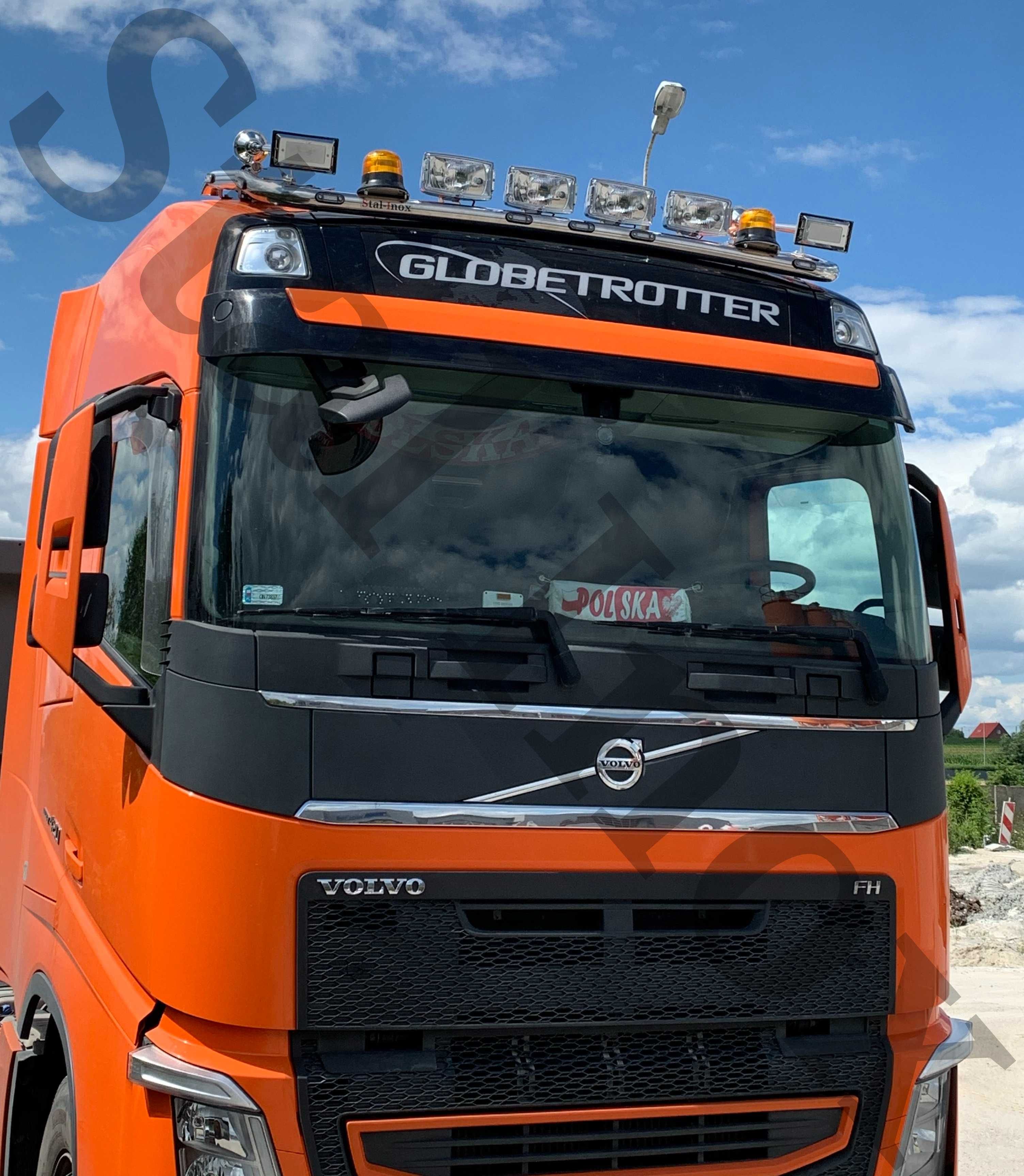 Orurowanie górne ze stali nierdzewnej VOLVO FH4 / FH5 oświetlenie led