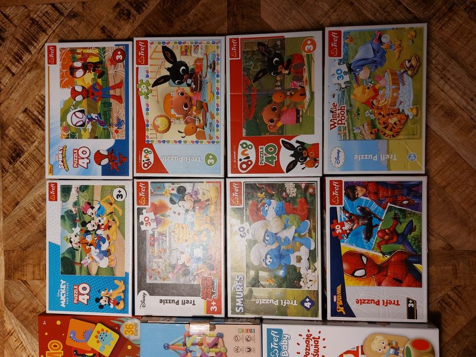 Zestaw zabawek dla dzieci 2-4 latka puzzle gry książki