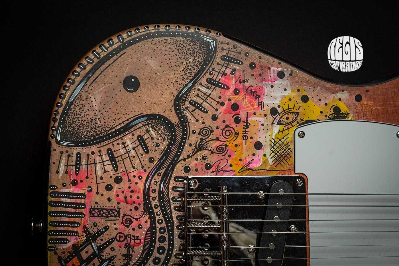 Guitarra elétrica Telecaster pintada a mão