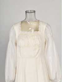 sukienka IEQJ Retro styl dworski biała r.M