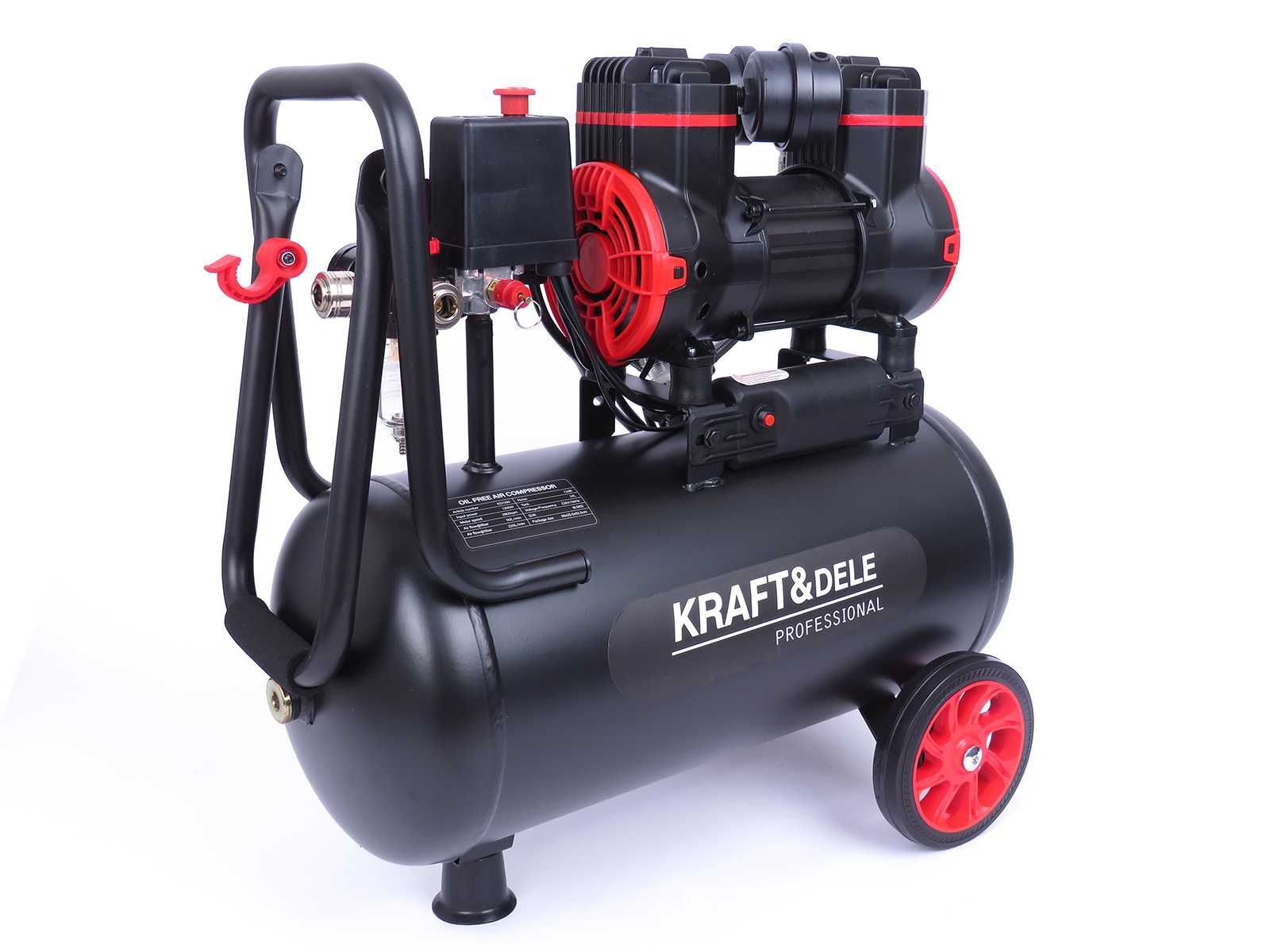 KRAFT&DELE Kompresor 24l Bezolejowy 2 Tłoki 2 Pompy Sprężarka KD1390