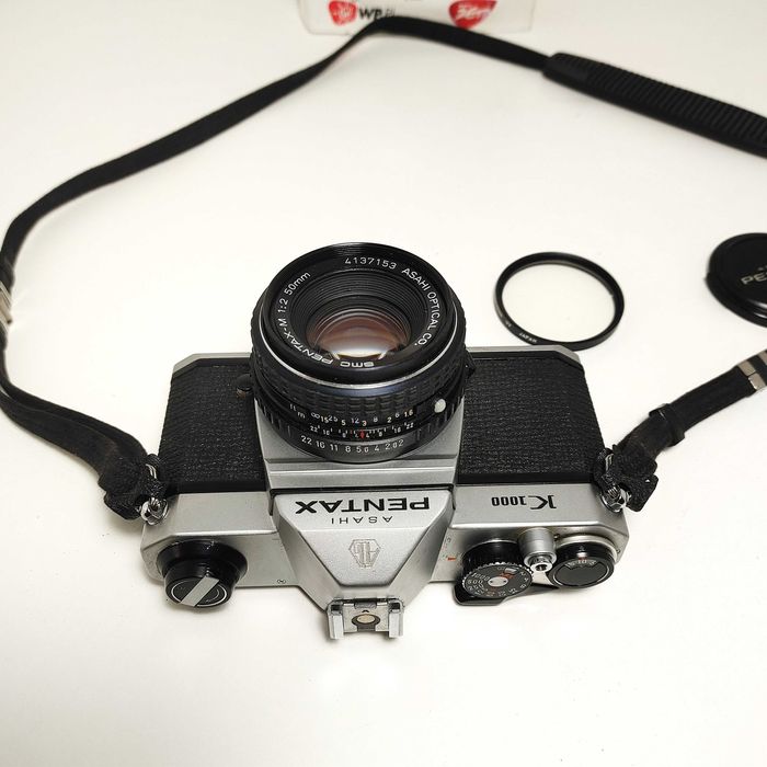 Następca Spotmatic -a Pentax Asahi K1000 z lens SMC Pentax -M 50mm 1:2