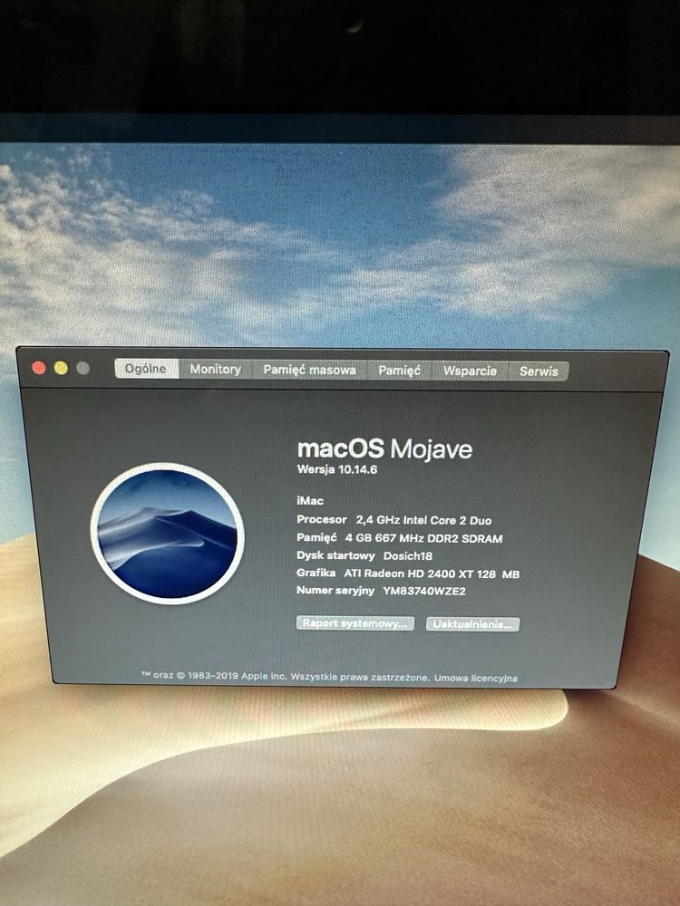 Apple iMac 20 (A1224) Mojave SSD