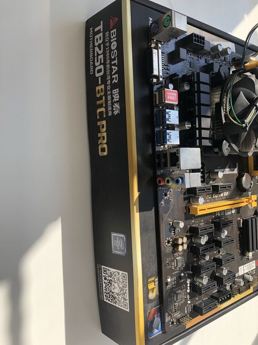 Комплект Biostar TB250-BTC+ проц. Intel G3900 + кулер, ddr 4gb.