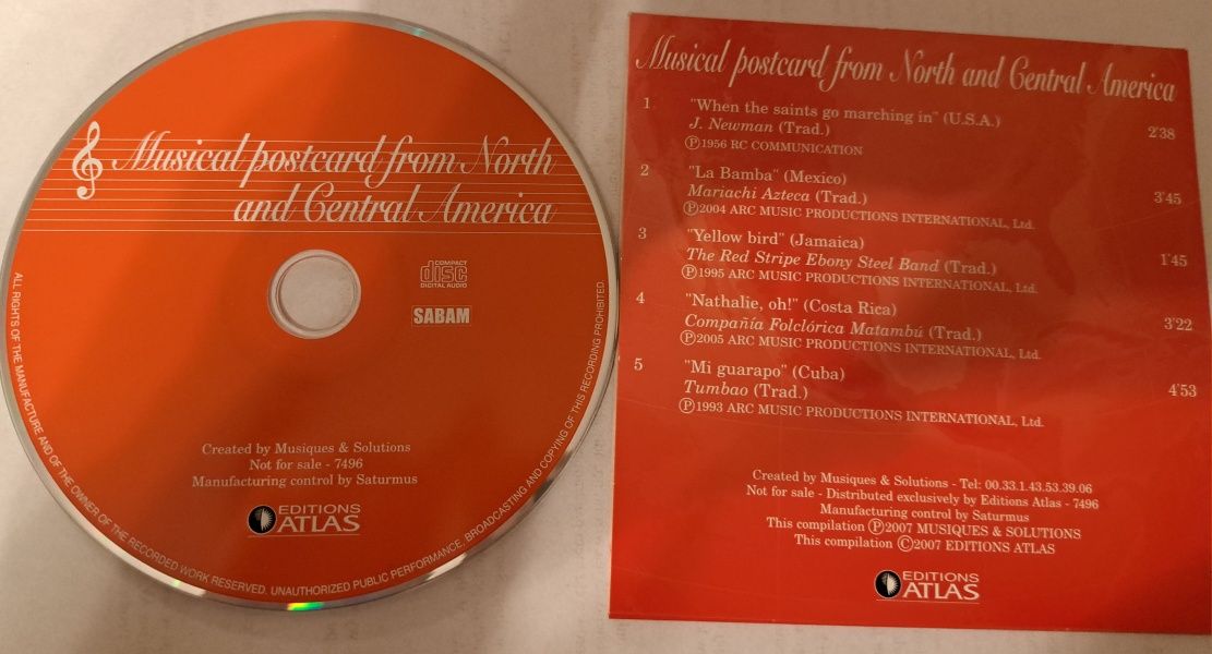 Musical Postcard from North And Central America - 5 Utworów – Płyta CD