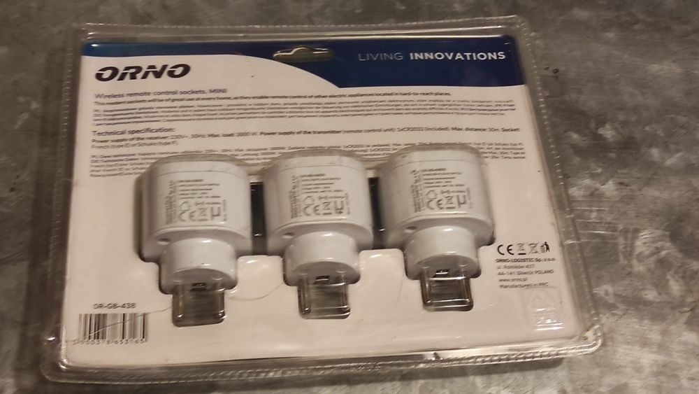 Zestaw bezprzewodowy gniazd Orno OR-GB-438