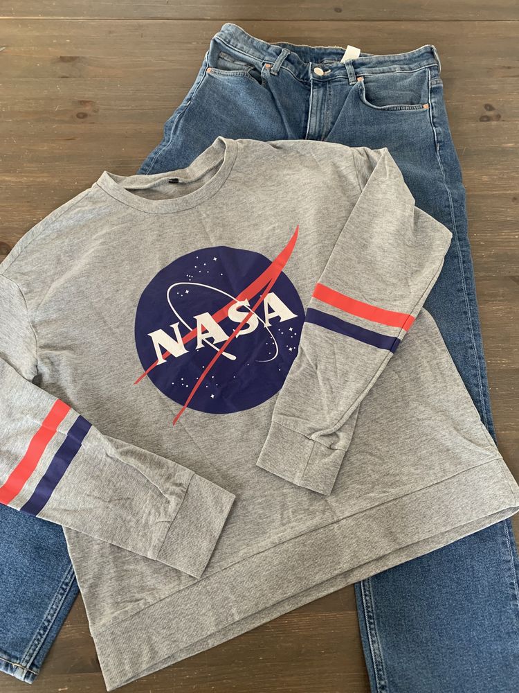 Zestaw H&M NASA bluza + jeansy