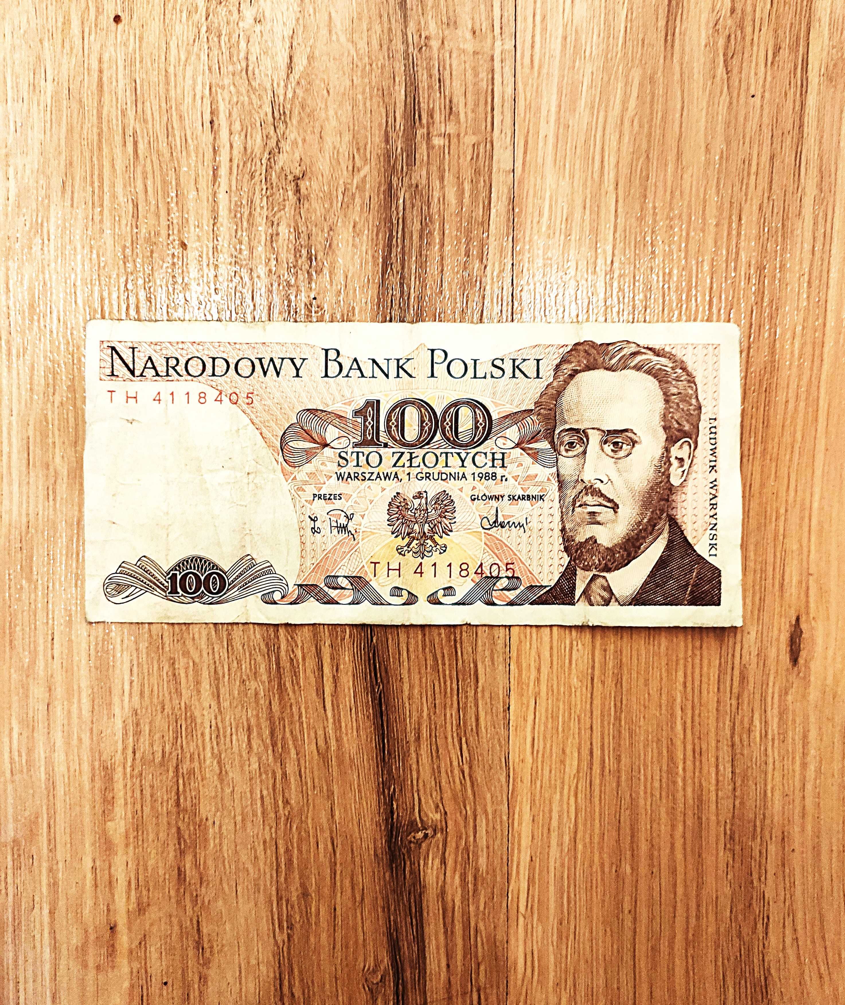 Banknot 100 zł - Narodowy Bank Polski 1988