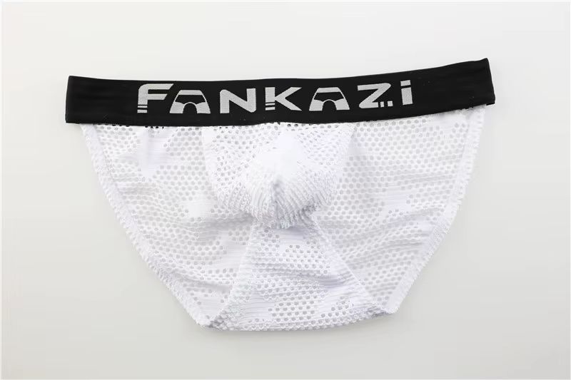 Przeźroczyste Męskie Siateczkowe Slipy Tanga w GWIAZDKI - L
