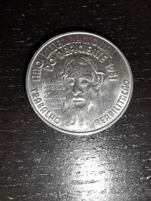 Moeda 25 escudos ano internacional do deficiente ano de 1981
