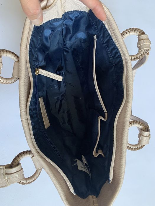 Шкіряна сумка ashwood жіноча беж кожаная