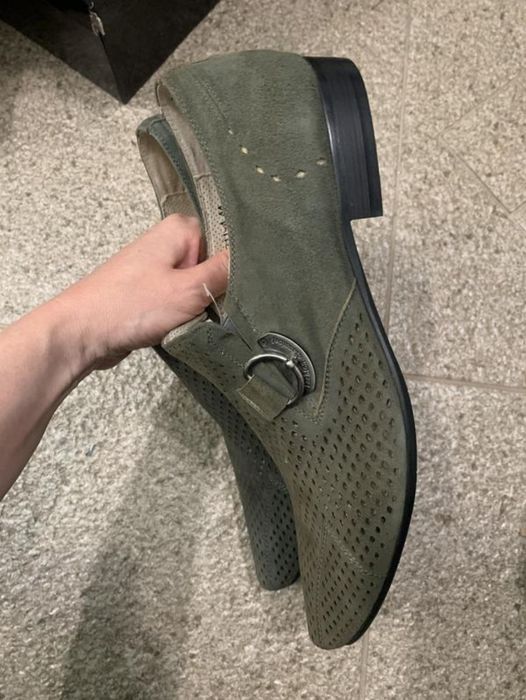 Нові туфлі чоловічі з натуральної замші з перфорацією р.44