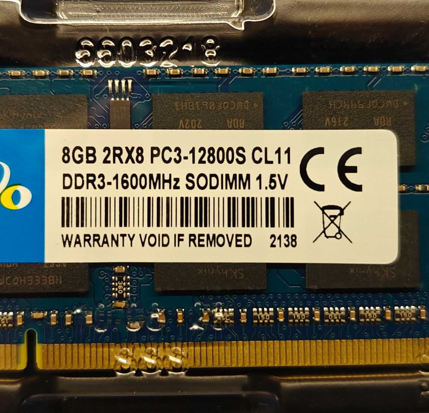 Ram ddr3 16GB 2x8Gb 1600MHz PC3 1,5V SODIMM do Laptopa NOWE