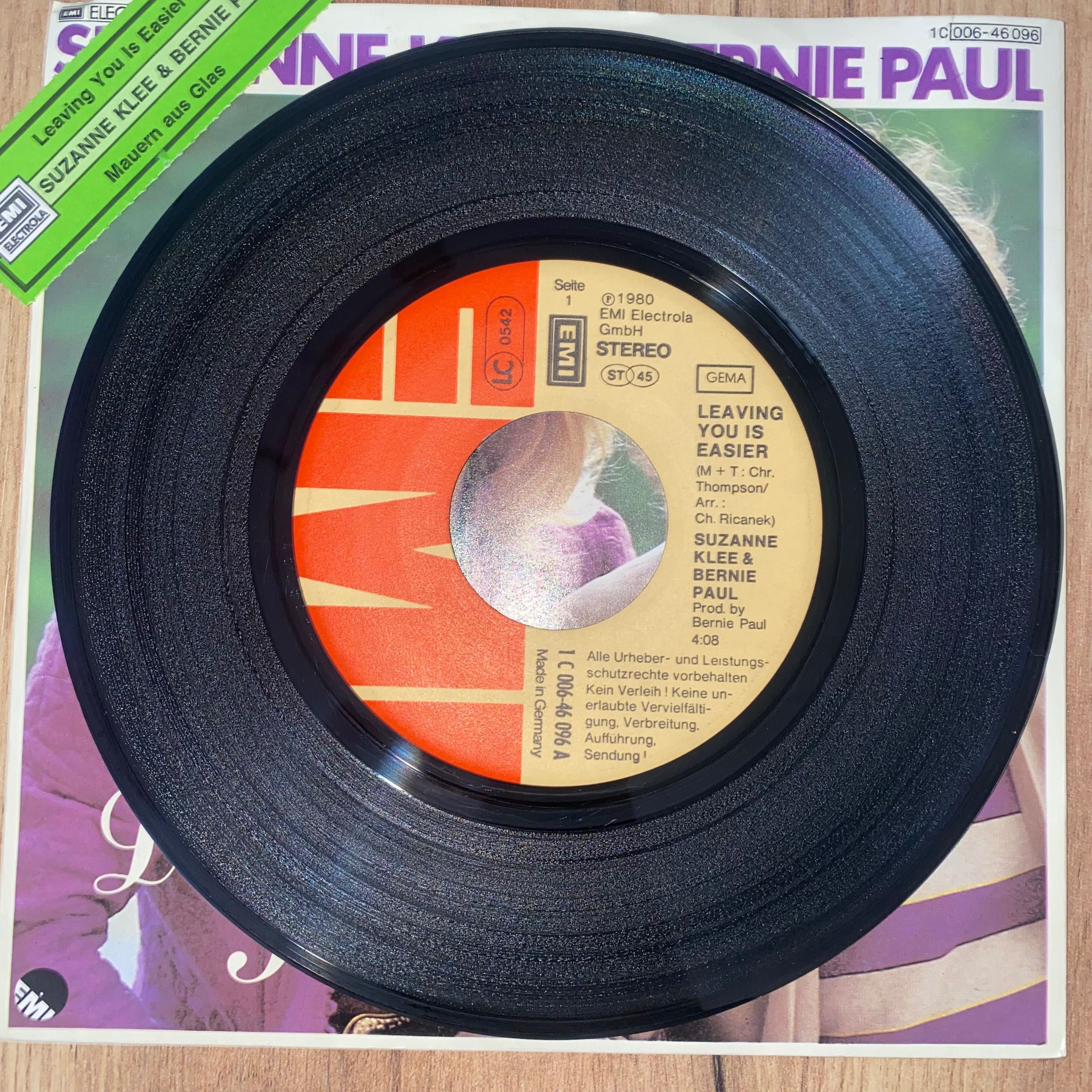 Suzanne Klee & Bernie Paul - Leaving You Is Easier - Winyl SP 7" -1980