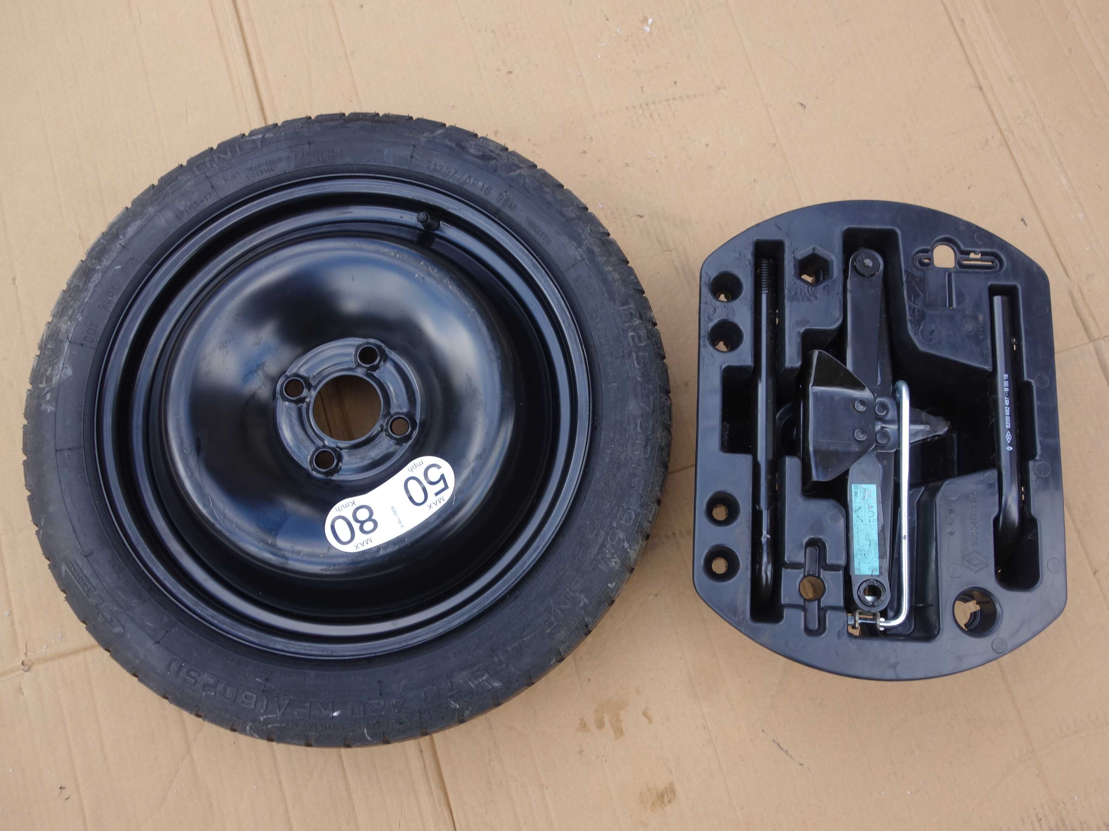 Koło Dojazdowe Zapasowe RENAULT CAPTUR CLIO IV 16'' 4X100 + Zestaw
