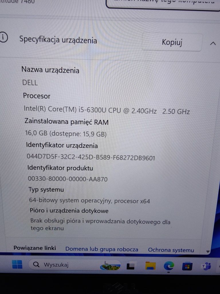 Dell Latitude 7480 po leasingowy