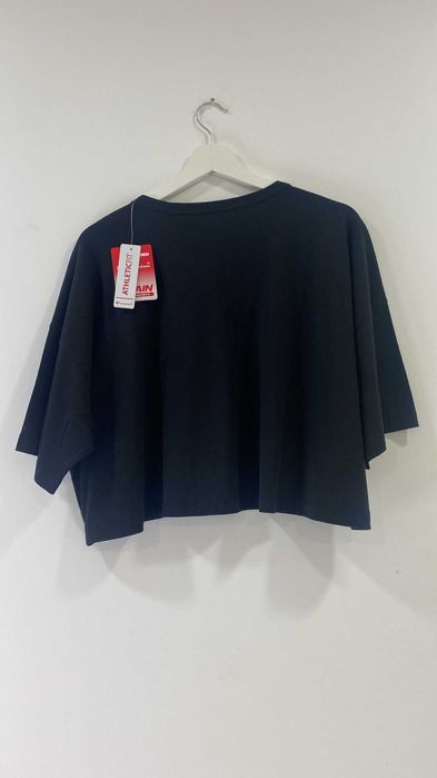 Camiseta Cropped Feminina Champion Preto Branco L