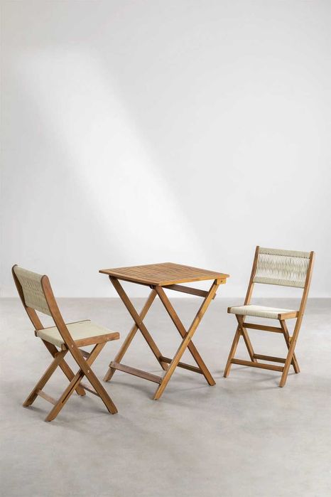Conjunto de mesa de jardim dobrável Delawer Classic e 2 cadeiras