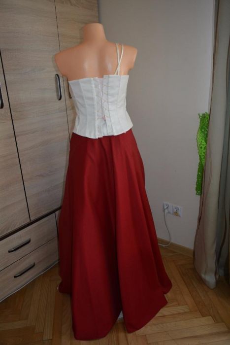 suknia ślubna r ok 40 - kolor wina - ecru szyta na miarę