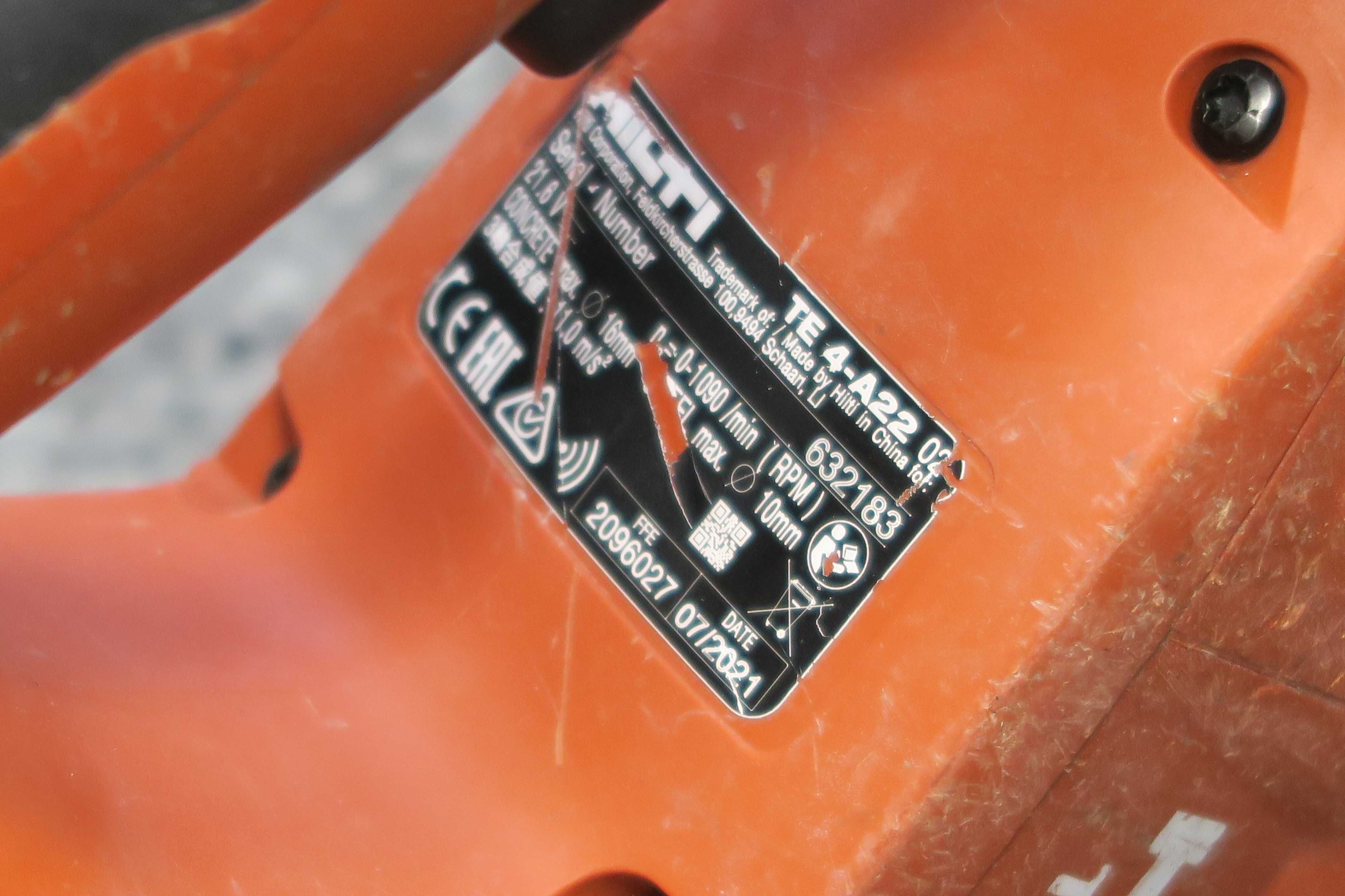 Młotowiertarka HILTI TE 4-A22 + bateria
