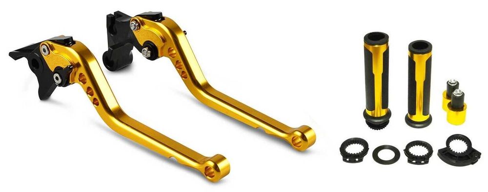 Klamki sportowe długie plus manetki - wszystkie motocykle - czerwony