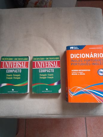 Três  dicionarios Inglês _Português  Português _Inglês e dois mais peq